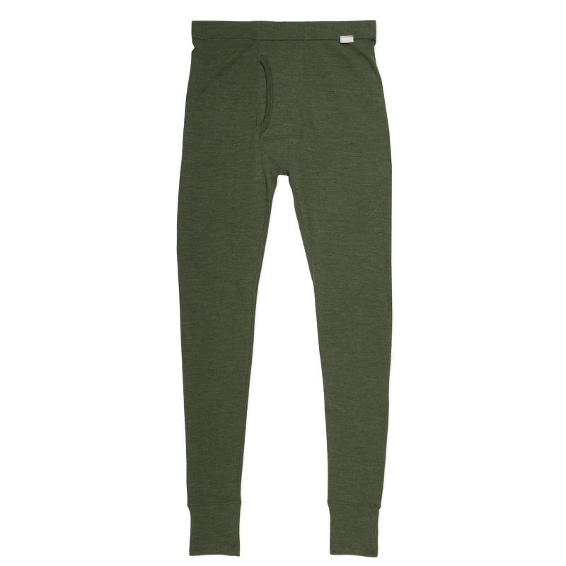 MERIWOOL Mens Base Layer 100% Merino Wool Thermal Pants Army Green - Image 3